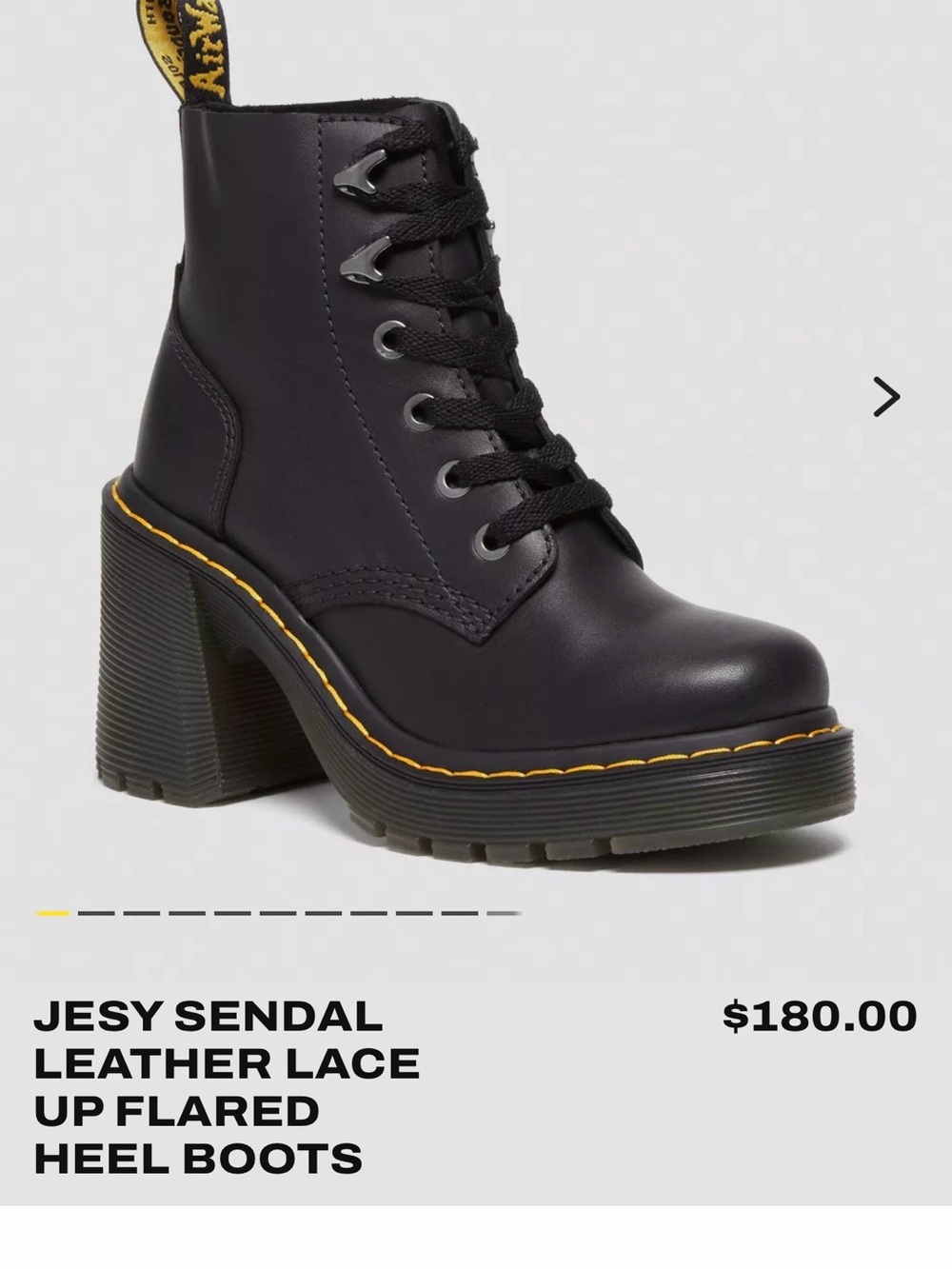 Dr. Martens Black Leather Lace-Up Chunky Heel Boots